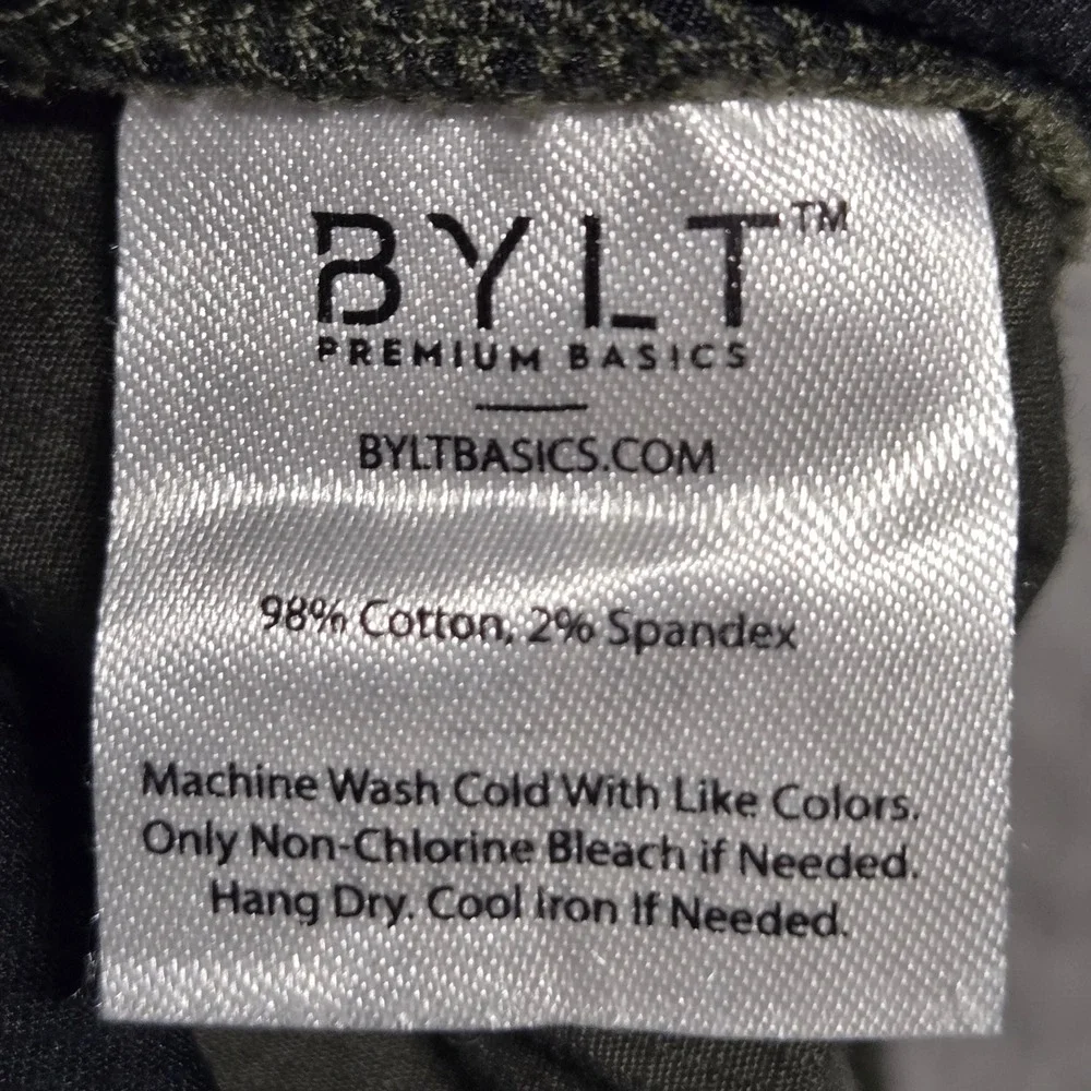 BYLT Premium Basics‎ Mens Cargo Shorts Olive Green Ripstop Stretch Size L 6in